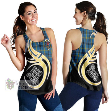 Laing Tartan Women's Racerback Tanks with Family Crest and Celtic Symbol Style 4XL - Tartan Vibes Clothing
