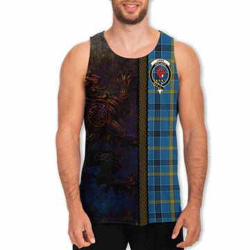 Laing Tartan Family Crest Men's Tank Top Alba Gu Brath Be Brave Lion Ancient Style