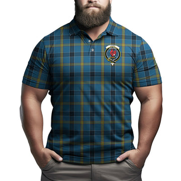 Laing Tartan Men's Polo Shirt with Family Crest