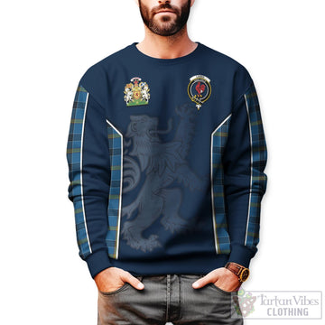 Laing Tartan Sweater with Family Crest and Lion Rampant Vibes Sport Style