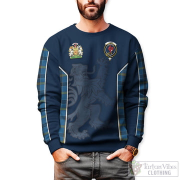 Laing Tartan Sweater with Family Crest and Lion Rampant Vibes Sport Style