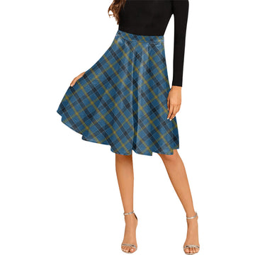 Laing Tartan Melete Pleated Midi Skirt Cross Style
