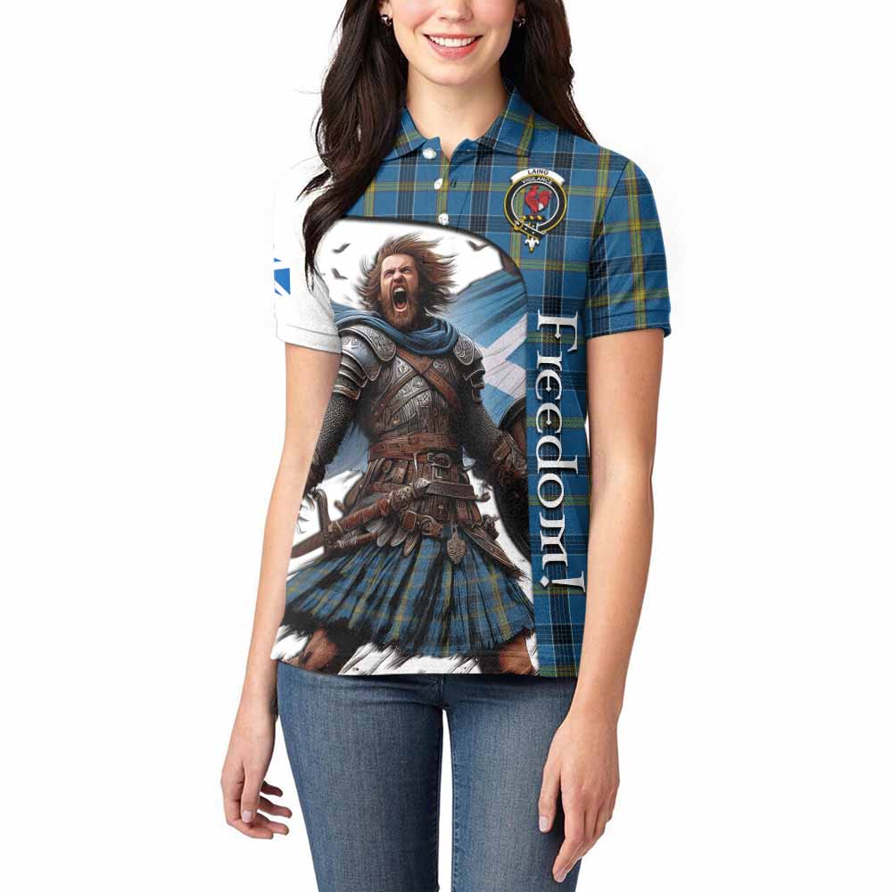 Tartan Vibes Clothing Laing Crest Tartan Women's Polo Shirt Inspired by the Freedom of Scottish Warrior