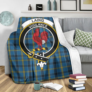 Laing Tartan Blanket with Family Crest