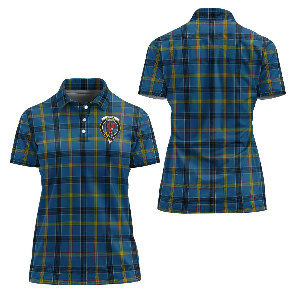 Laing Tartan Polo Shirt with Family Crest For Women Women - Tartan Vibes Clothing