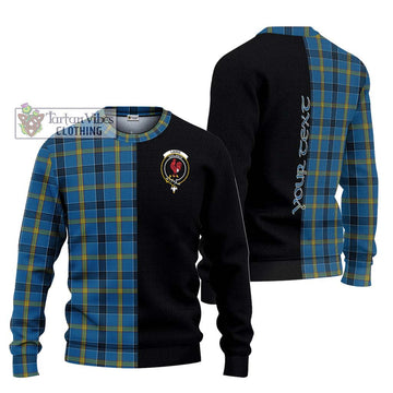 Laing Tartan Knitted Sweater with Family Crest and Half Of Me Style Unisex - Tartanvibesclothing Shop