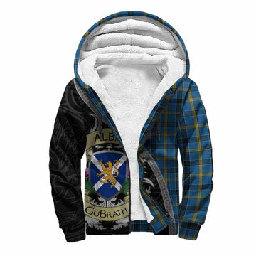 Laing Tartan Family Crest Sherpa Hoodie Lion Rampant Royal Thistle Shield Celtic Inspired
