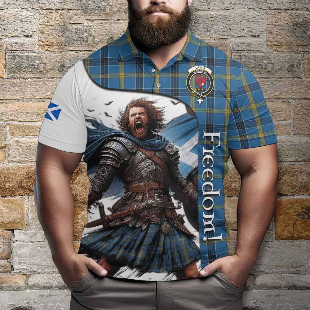 Tartan Vibes Clothing Laing Crest Tartan Polo Shirt Inspired by the Freedom of Scottish Warrior
