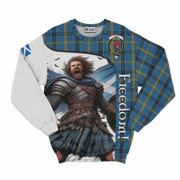 Tartan Vibes Clothing Laing Crest Tartan Sweatshirt Inspired by the Freedom of Scottish Warrior