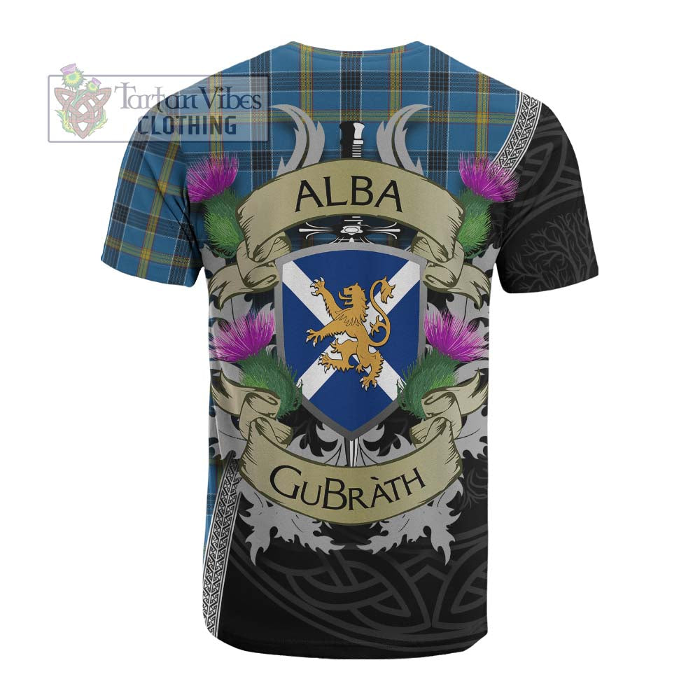 Tartan Vibes Clothing Laing Tartan Family Crest Cotton T-shirt Lion Rampant Royal Thistle Shield Celtic Inspired
