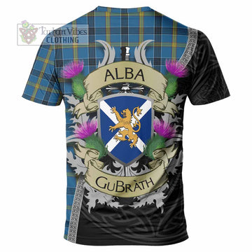 Tartan Vibes Clothing Laing Tartan Family Crest T-Shirt Lion Rampant Royal Thistle Shield Celtic Inspired
