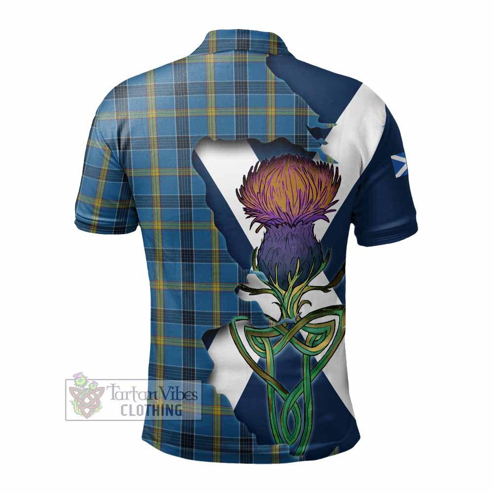 Tartan Vibes Clothing Laing Tartan Family Crest Polo Shirt Scottish Thistle Celtic Inspired