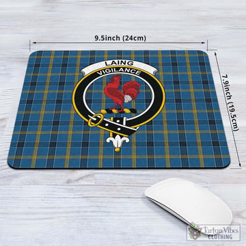 Tartan Vibes Clothing Laing Tartan Mouse Pad with Family Crest