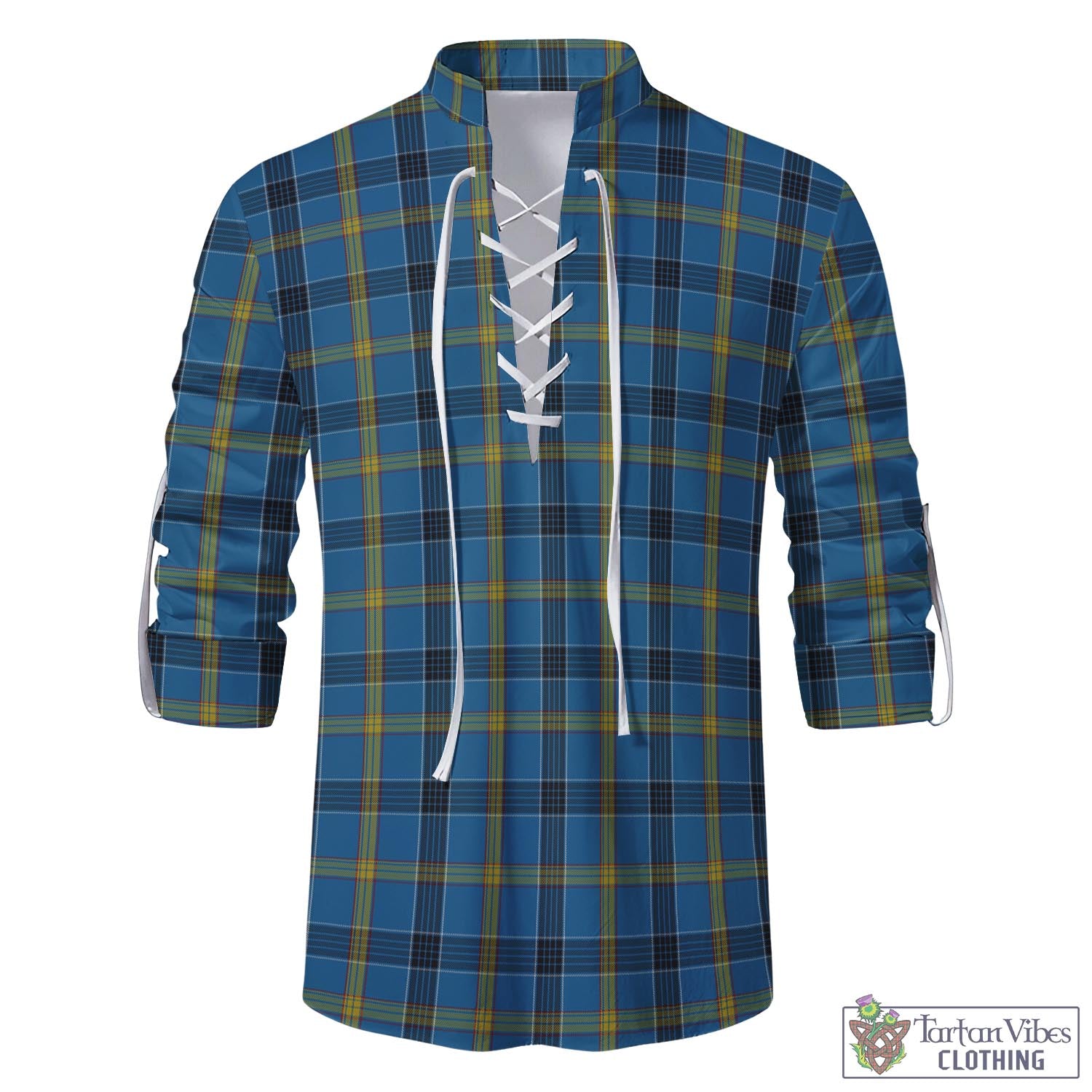 Tartan Vibes Clothing Laing Tartan Men's Scottish Traditional Jacobite Ghillie Kilt Shirt