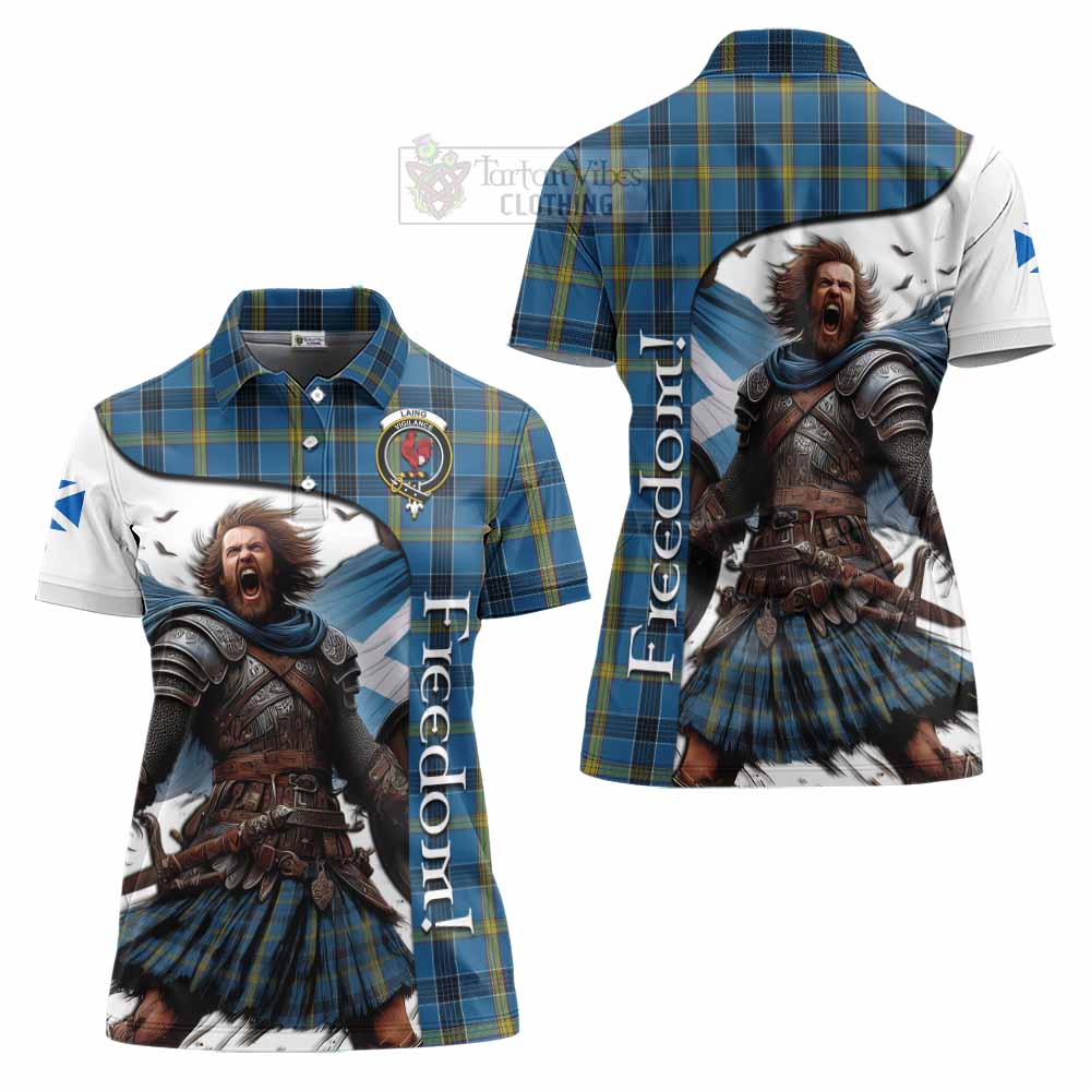 Tartan Vibes Clothing Laing Crest Tartan Women's Polo Shirt Inspired by the Freedom of Scottish Warrior