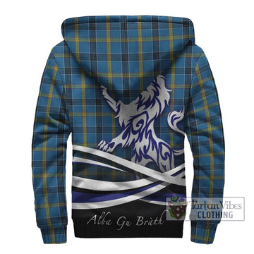 Laing Tartan Sherpa Hoodie with Alba Gu Brath Regal Lion Emblem