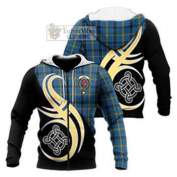 Laing Tartan Knitted Hoodie with Family Crest and Celtic Symbol Style Unisex Knitted Zip Hoodie - Tartan Vibes Clothing