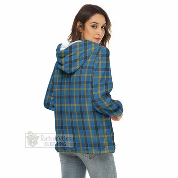 Tartan Vibes Clothing Laing Tartan Women's Borg  Half Zip Fleece Hoodie