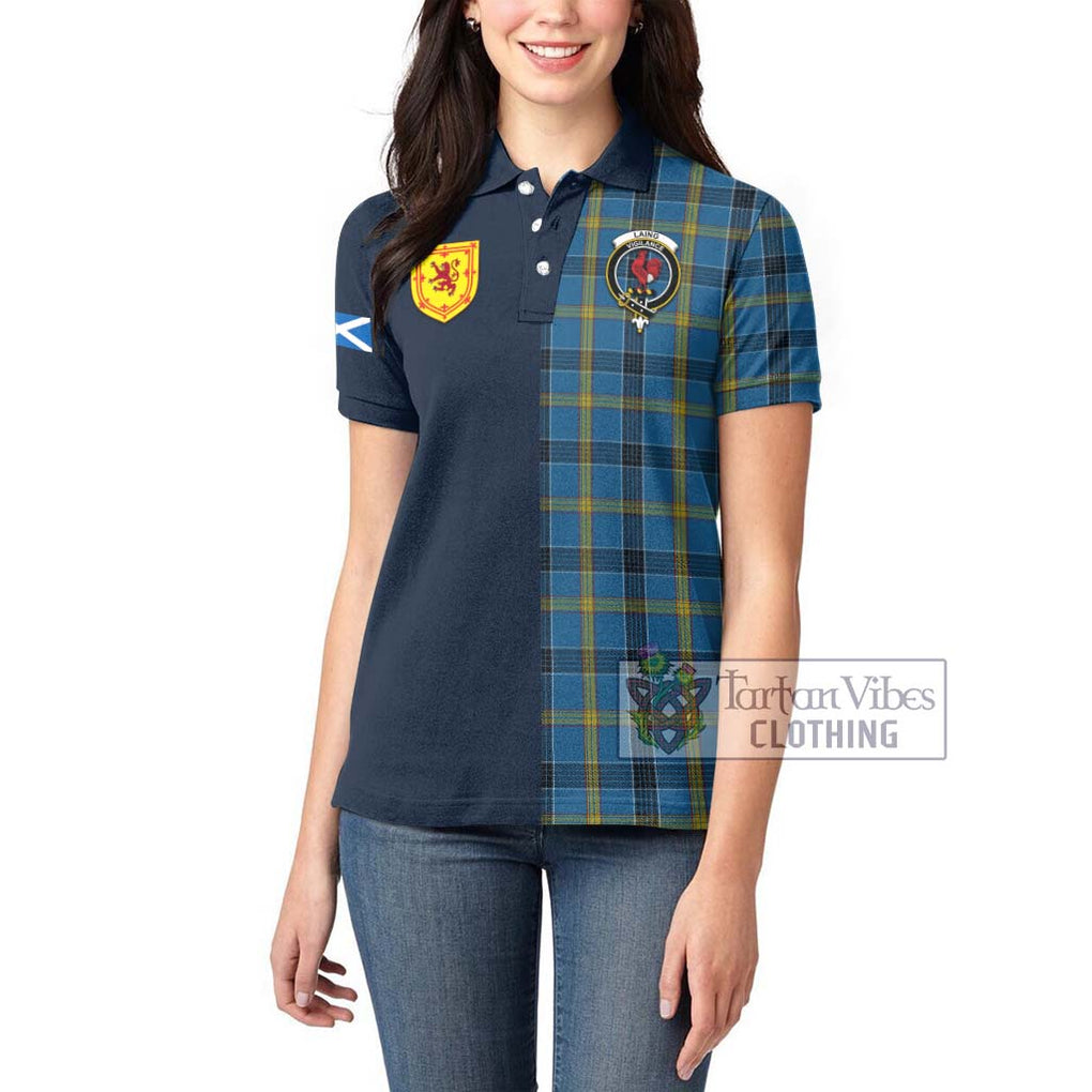 Tartan Vibes Clothing Laing Tartan Women's Polo Shirt with Scottish Lion Royal Arm Half Style