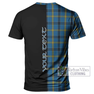 Laing Tartan T-Shirt with Family Crest and Half Of Me Style - Tartanvibesclothing Shop