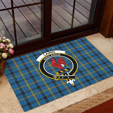 Laing Tartan Rubber Doormat with Family Crest