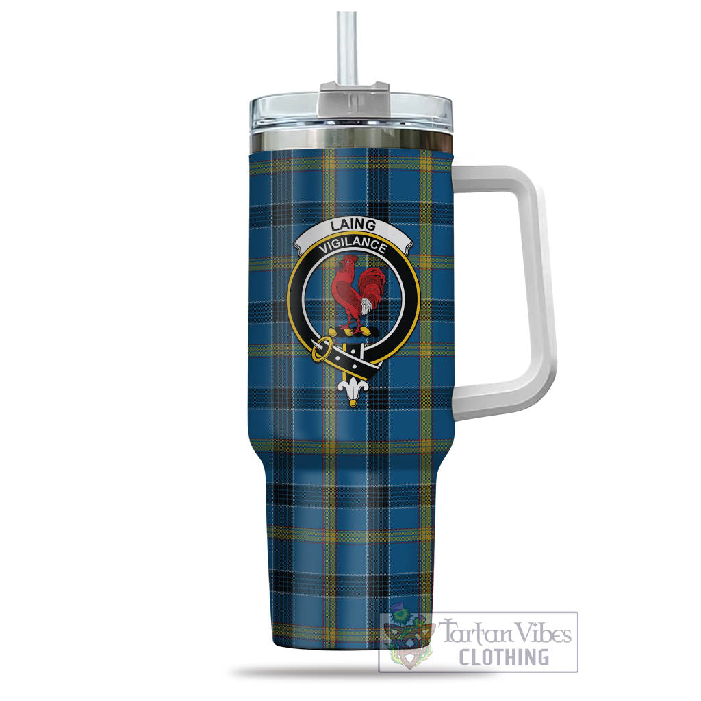 Tartan Vibes Clothing Laing Tartan and Family Crest Tumbler with Handle