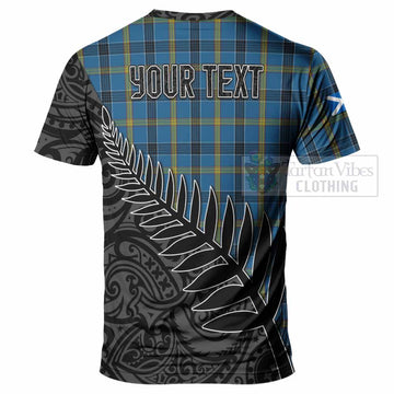 Tartan Vibes Clothing Laing Crest Tartan T-Shirt with New Zealand Silver Fern Half Style