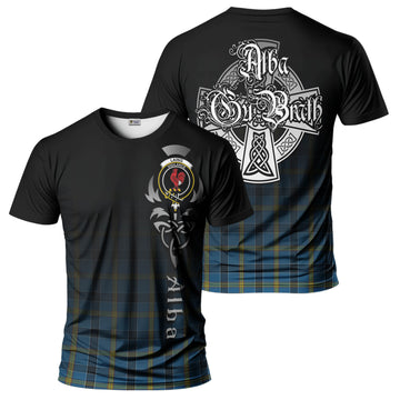 Laing Tartan T-Shirt Featuring Alba Gu Brath Family Crest Celtic Inspired