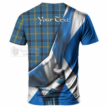 Tartan Vibes Clothing Laing Tartan T-Shirt with Family Crest Scotland Patriotic Style