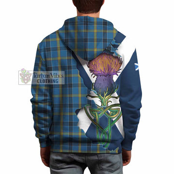 Tartan Vibes Clothing Laing Tartan Family Crest Hoodie Scottish Thistle Celtic Inspired