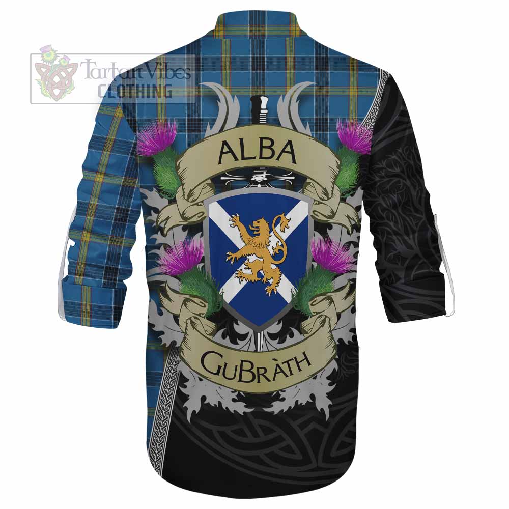 Tartan Vibes Clothing Laing Tartan Family Crest Ghillie Kilt Shirt Lion Rampant Royal Thistle Shield Celtic Inspired