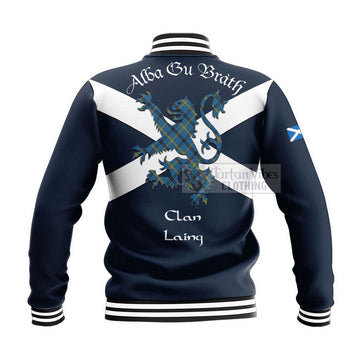 Laing Tartan Lion Rampant Baseball Jacket Proudly Display Your Heritage with Alba Gu Brath and Clan Name