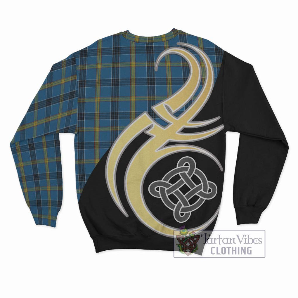 Laing Tartan Sweatshirt with Family Crest and Celtic Symbol Style - Tartan Vibes Clothing