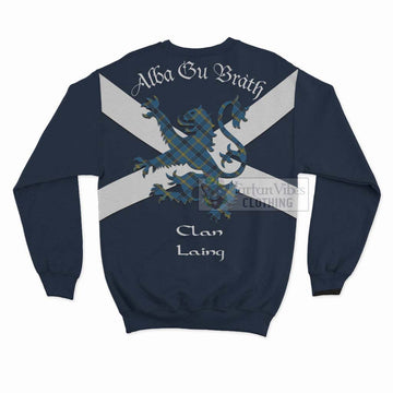 Laing Tartan Lion Rampant Sweatshirt Proudly Display Your Heritage with Alba Gu Brath and Clan Name
