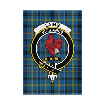 Laing Tartan Garden Flag with Family Crest