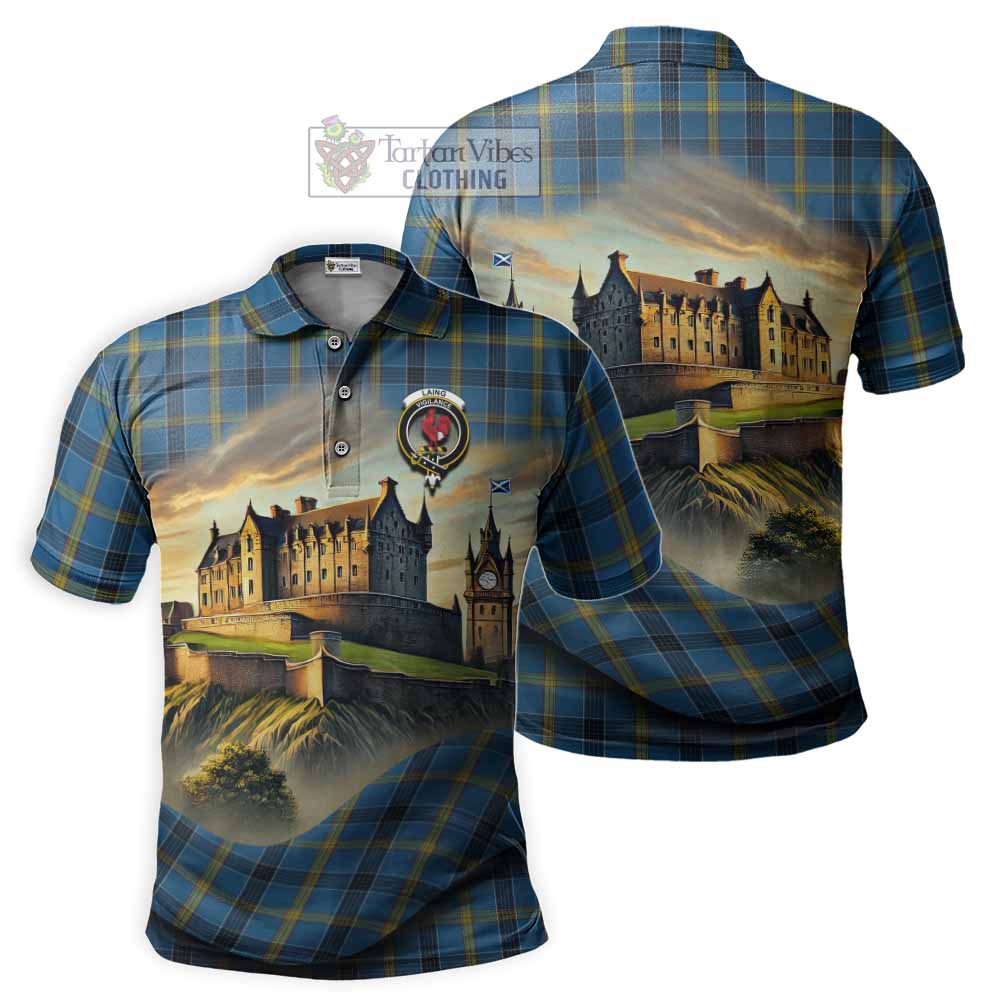 Tartan Vibes Clothing Laing Tartan Family Crest Polo Shirt with Scottish Ancient Castle Stype