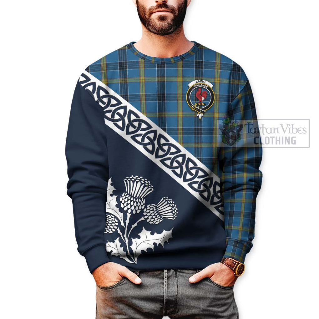 Tartan Vibes Clothing Laing Tartan Sweatshirt Featuring Thistle and Scotland Map