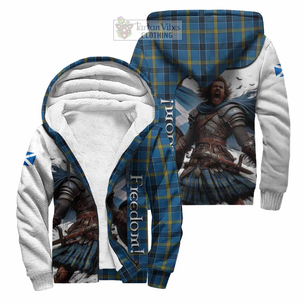 Tartan Vibes Clothing Laing Crest Tartan Sherpa Hoodie Inspired by the Freedom of Scottish Warrior