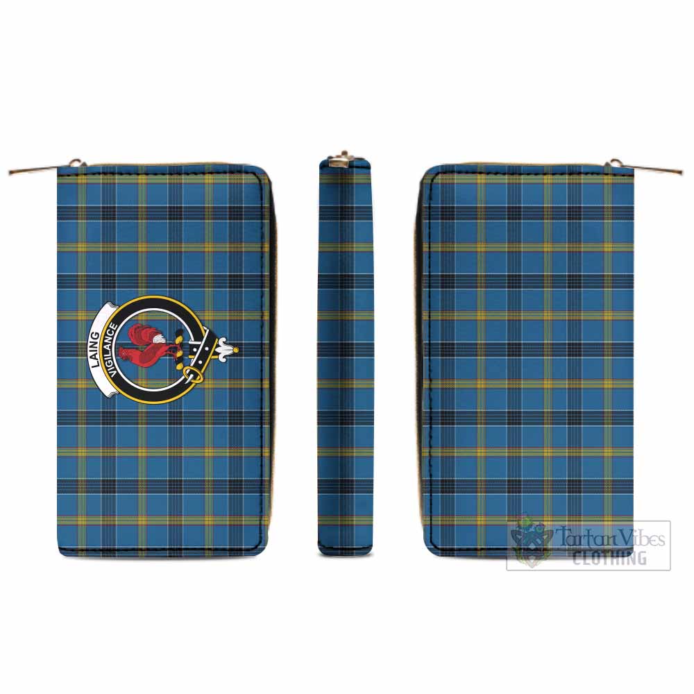 Tartan Vibes Clothing Laing Tartan Women's Leather Wallet with Family Crest