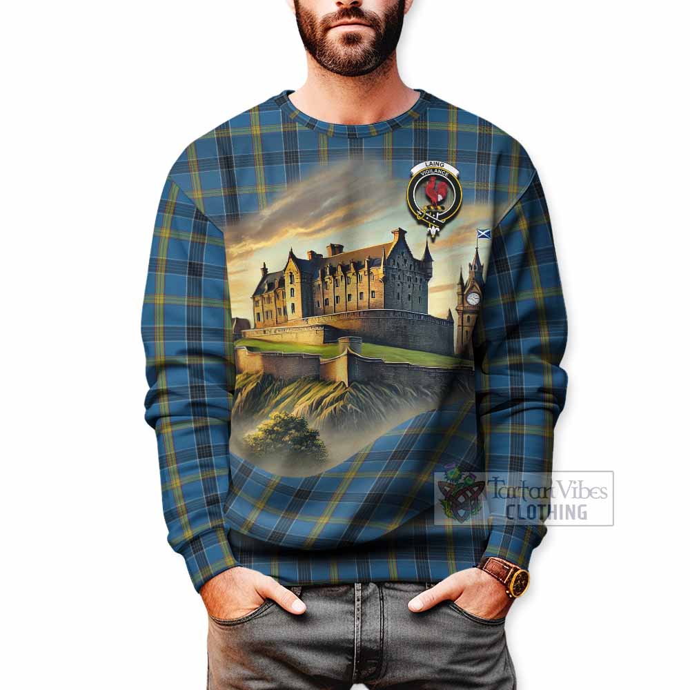 Tartan Vibes Clothing Laing Tartan Family Crest Sweatshirt with Scottish Ancient Castle Style