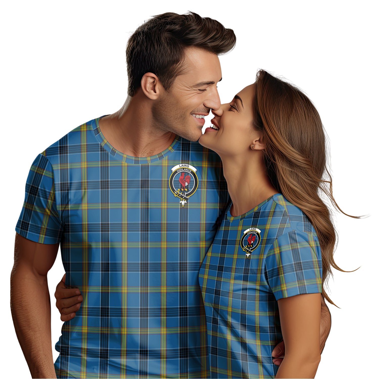 Laing Tartan T-Shirt with Family Crest - Tartan Vibes Clothing