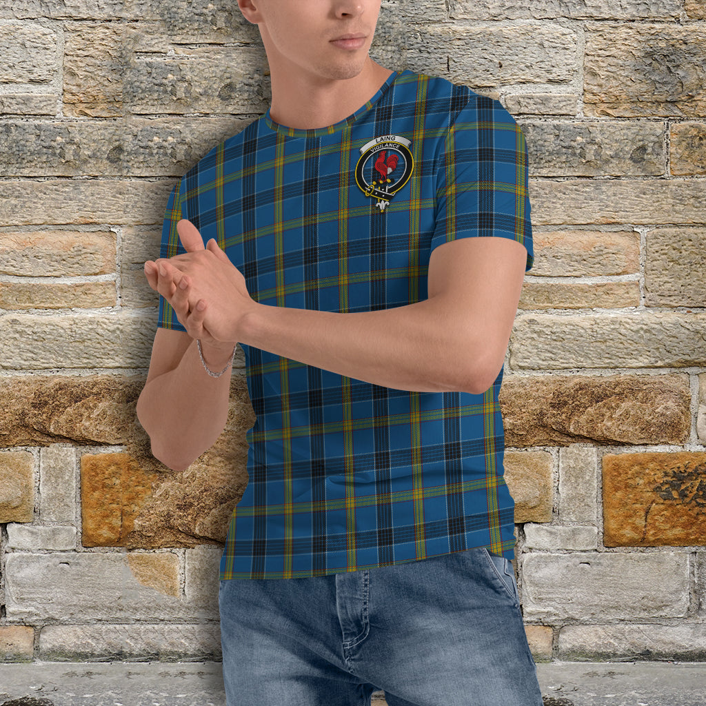 Laing Tartan T-Shirt with Family Crest - Tartan Vibes Clothing