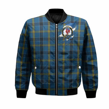 Laing Clan Crest In Me Tartan Bomber Jacket Scotland Flag Style