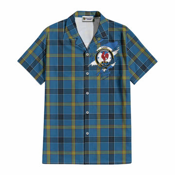 Laing Clan Crest In Me Tartan Cotton Hawaiian Shirt Scotland Flag Style