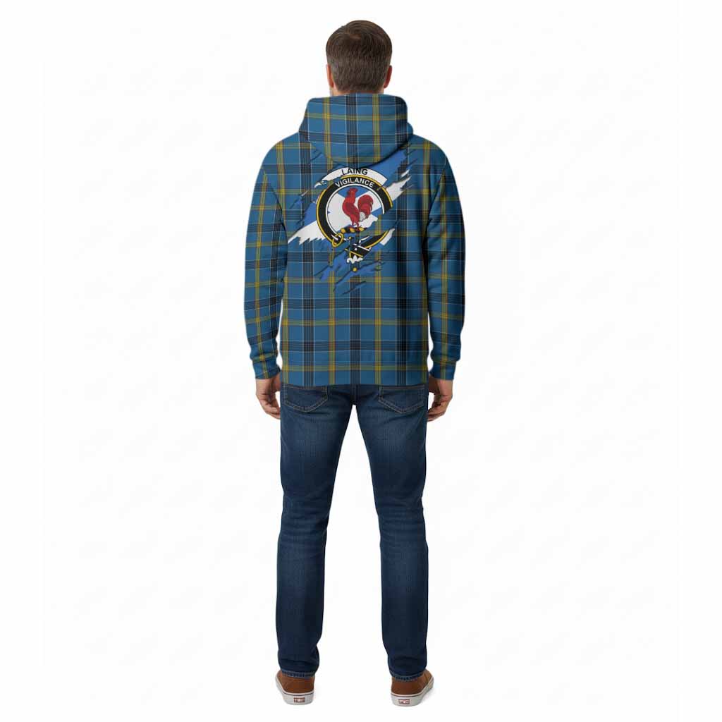Laing Clan Crest In Me Tartan Cotton Hoodie Scotland Flag Style