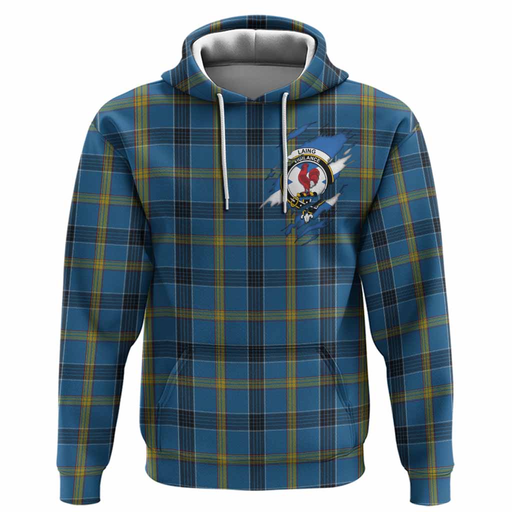 Laing Clan Crest In Me Tartan Hoodie Scotland Flag Style