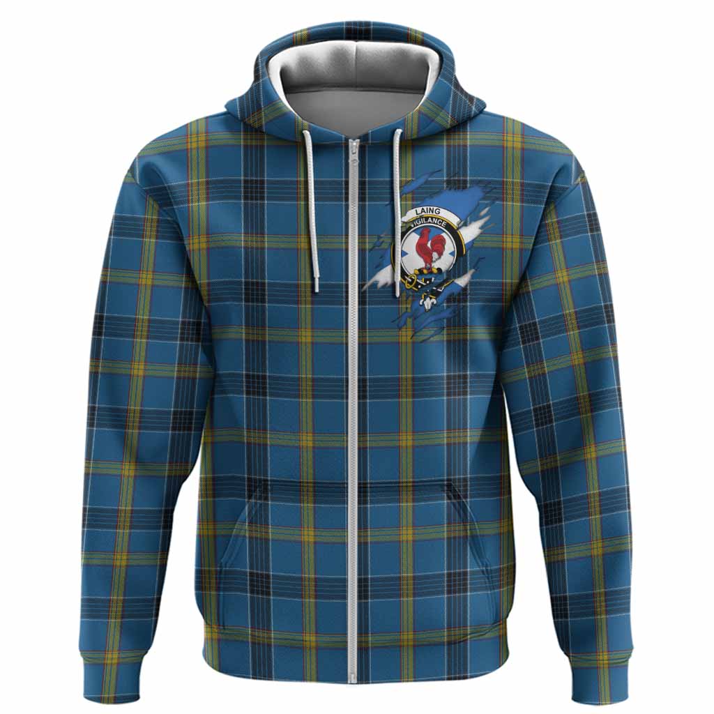 Laing Clan Crest In Me Tartan Hoodie Scotland Flag Style