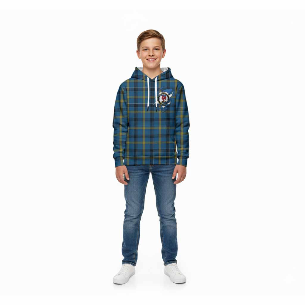 Laing Clan Crest In Me Tartan Kid Hoodie Scotland Flag Style