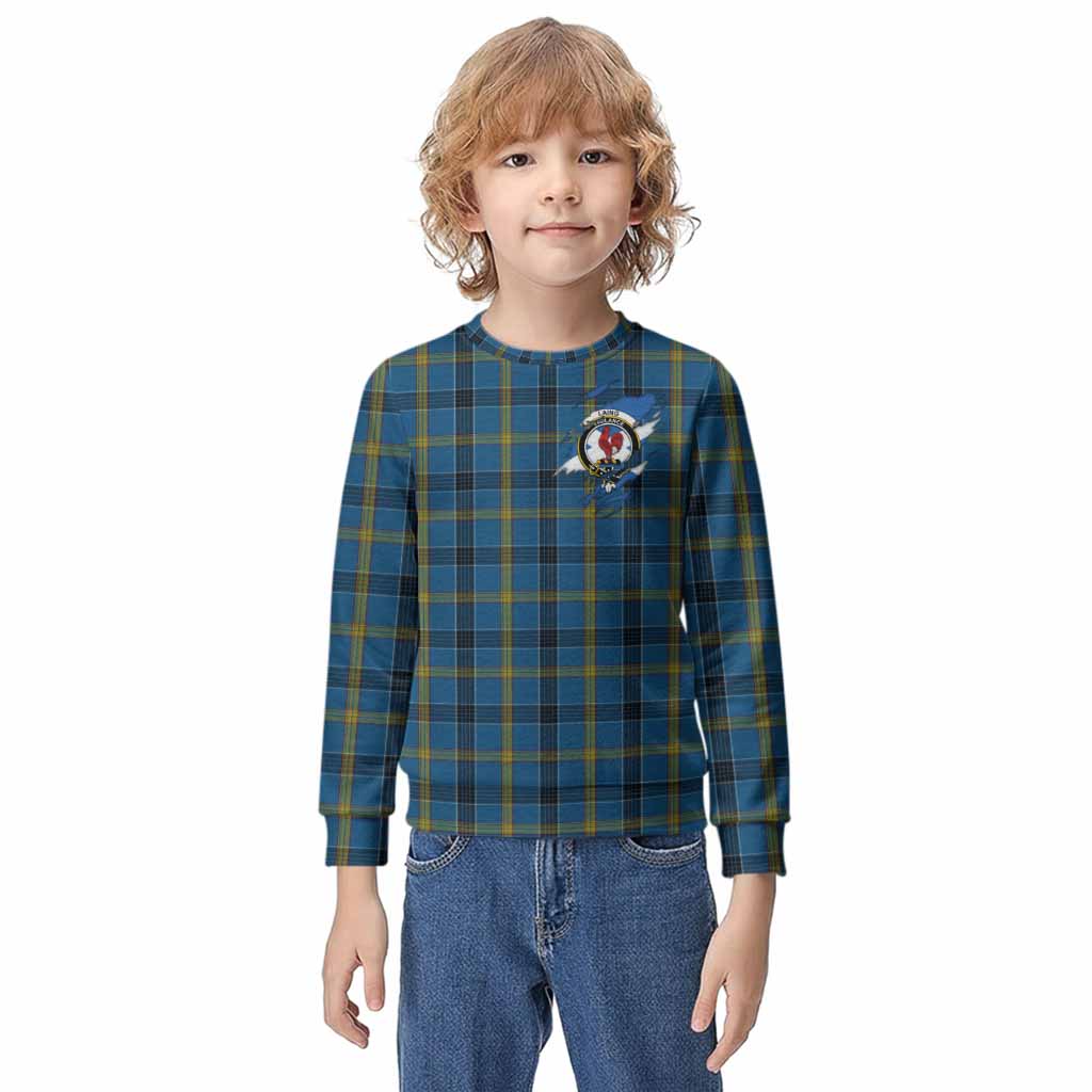 Laing Clan Crest In Me Tartan Kid Knitted Sweatshirt Scotland Flag Style