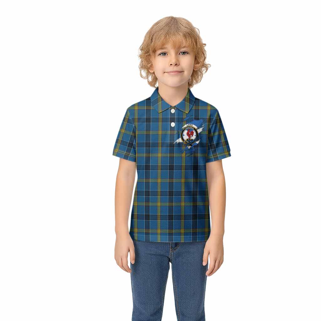 Laing Clan Crest In Me Tartan Kid Polo Shirt Scotland Flag Style